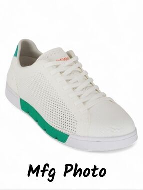 Swims Breeze Grass Green & White Knit Tennis Sneaker, Mens 9